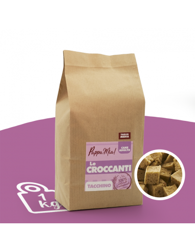 Crocchette naturali per cani al tacchino 1 kg