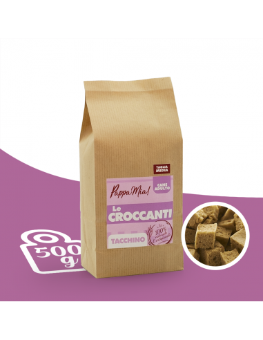 Crocchette naturali per cani al Tacchino 500 gr