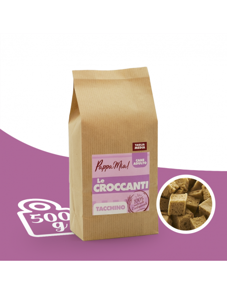Crocchette naturali per cani al Tacchino 500 gr