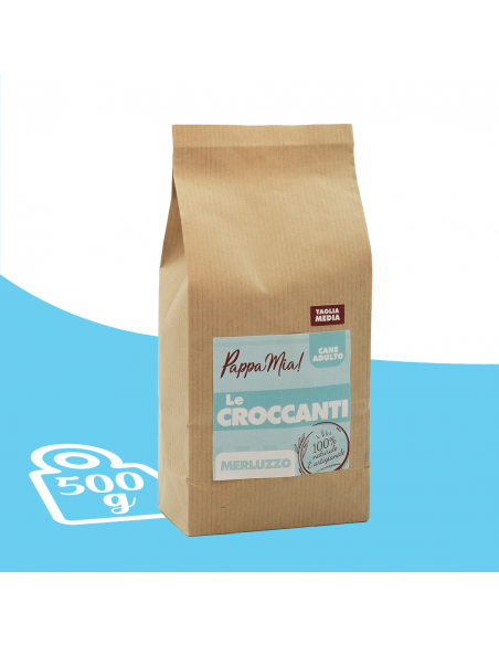 Crocchette per cani al Merluzzo 500 gr Crocchette per cani al Merluzzo 500 gr