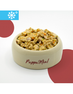 Alimento completo per cani e gatti al maiale