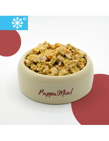 Alimento completo per cani e gatti al maiale