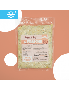 Alimento umido al pollo riso e verdure