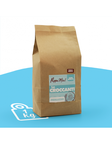 Crocchette naturali per cani al Merluzzo 1 kg Crocchette naturali per cani al Merluzzo 1 kg