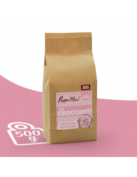 Crocchette al Coniglio e Tacchino 500 gr Crocchette al Coniglio e Tacchino 500 gr